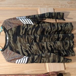 Camo Sequin Top
